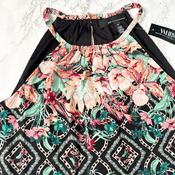 White House Black Market Floral Halter Top - Picture 3 of 9